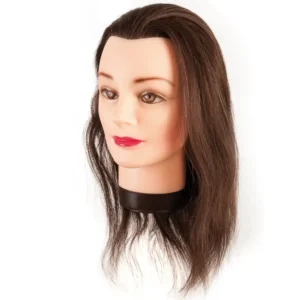 Cabeza de maniquí con Cabello 100% Humano Eurostil con soporte 35-40 cm