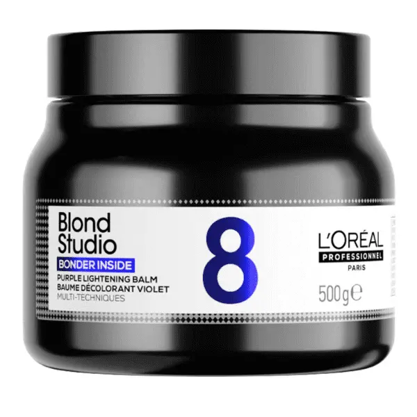 Decoloración loreal BLONDE Estudio purple balm 8 y 500g